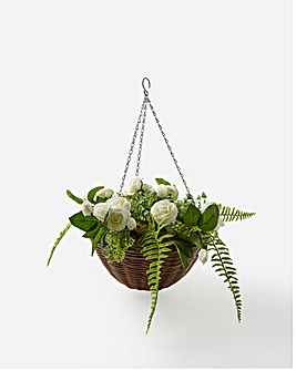 Artificial Rose Sensation Hanging Basket