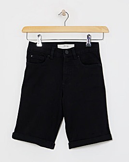 24/7 Black Knee Shorts