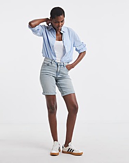 Light Blue 24/7 Knee Denim Shorts