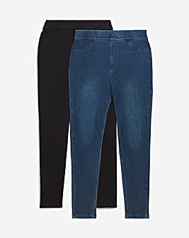 2 Pack Back/Blue Skinny Jersey Denim Jegging