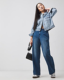 Authentic Blue Elasticated Wide Leg Jean