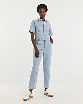 Blue Belted Waist Jumpsuit