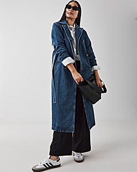 Indigo Denim Trench Coat