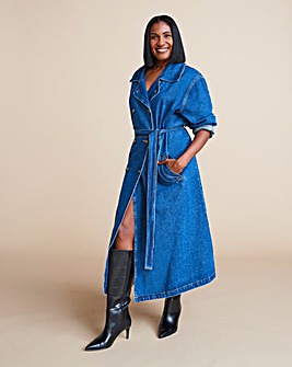 Indigo Denim Trench Coat