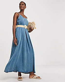 Blue Strappy Trapeze Maxi Dress