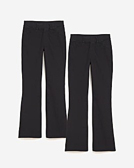 2Pack Black/Black Bootcut Jeggings