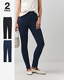 2 Pack Indigo/Black Slim Leg Jeggings