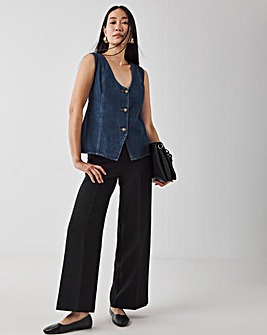 Indigo Denim Longline Waistcoat