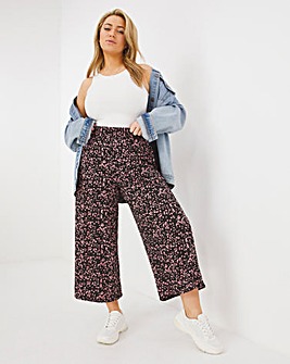 Ditsy Print Supersoft Shirred Waist Culotte