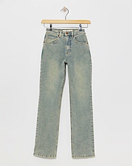 Vintage Wash Straight Leg Jeans