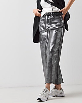 Silver on Black Metallic Coated Column Skirt