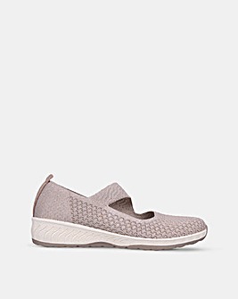 Skechers Taupe Up Lifted Shoes D Fit
