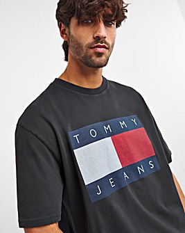 Tommy Jeans Oversized Flag T-shirt Black