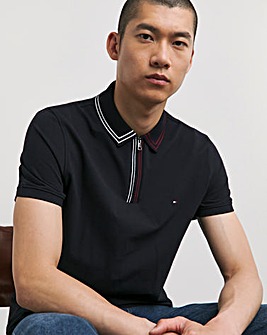 Tommy Hilfiger Navy Zip Neck Polo