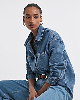 Mid Blue Denim Shacket