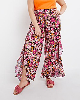 Tie Ruffle Front Trousers