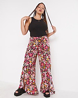 Tie Ruffle Front Trousers