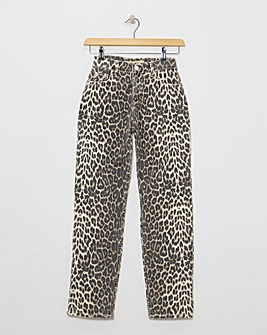 Leopard Straight Leg Jeans