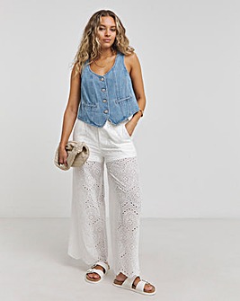 Broderie Lace Wide Leg Trouser