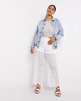 Broderie Lace Wide Leg Trouser