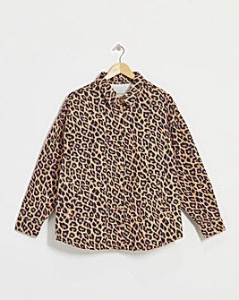 Pure Cotton Leopard Denim Jacket