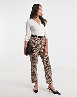 Leopard Straight Leg Jeans