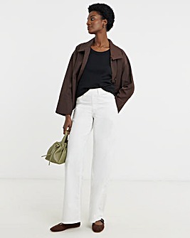 White Wide Leg Jeggings