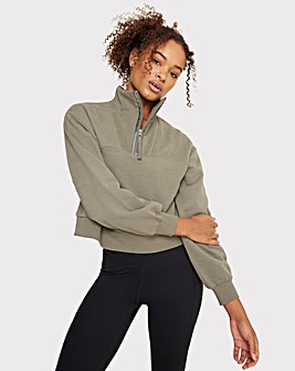 Chelsea Peers Oversized Panelled Quarter Zip Sweater