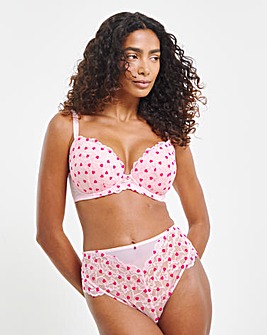 Ann Summers Sexy Lace Planet Flocked Heart Deep Brazilian Pink