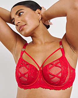 Ann Summers Sweet Surrender DD+ Non Pad Balcony Wired Bra Red