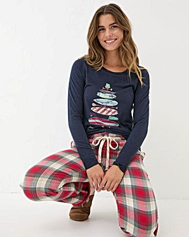 Fatface Surfboard Pyjama Top Navy