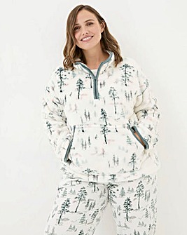 Fatface Tree Print Snuggle Top Ivory