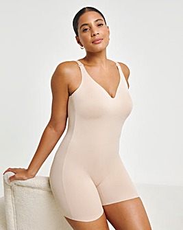 Miraclesuit Showstopper Low Back All In One Firm Control Bike Short Warm Beige