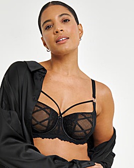 Ann Summers Sweet Surrender DD+ Wired Balcony Bra Black