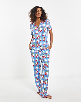 Chelsea Peers Jersey Gingham Check Short Sleeve Pyjama Set