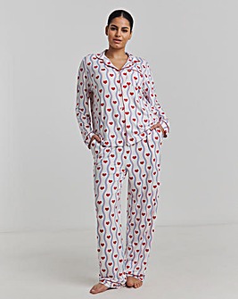 Chelsea Peers Jersey Heatwave Stripe Heart Print Pyjama Set