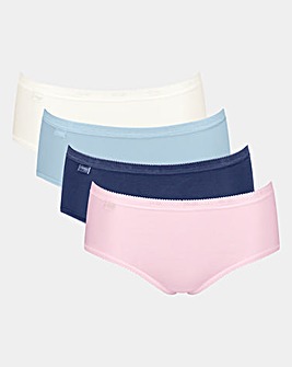 Sloggi 4 Pack Basic Midi Knickers Blue Multi