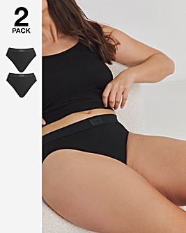 Sloggi 2Pack Cotton Double Comfort Tai Knicker Black