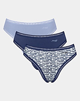 Sloggi 3 Pack Go Crush Tai Knickers Blue Multi