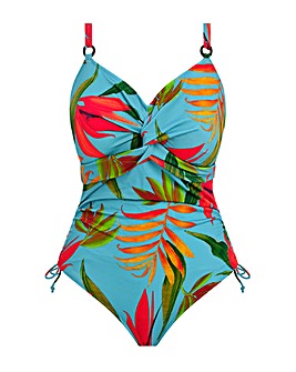 Fantasie Pichola Twist Front Adjustable Leg Wired Swimsuit Aqua