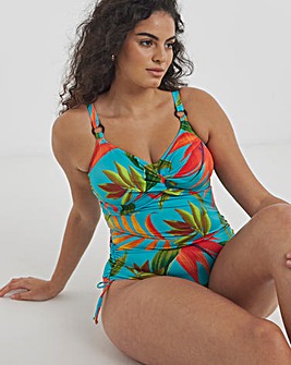 Fantasie Pichola Twist Front Adjustable Leg Wired Swimsuit Aqua