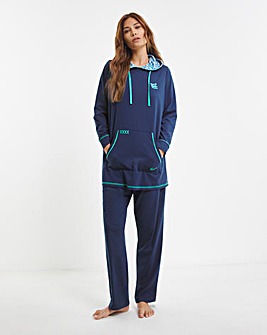 Joe Browns Jersey Longline Hoodie Blue