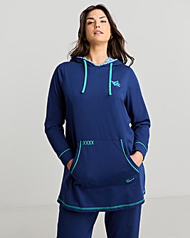 Joe Browns Jersey Longline Hoodie Blue