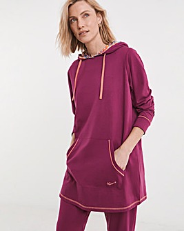 Joe Browns Jersey Longline Hoodie Plum