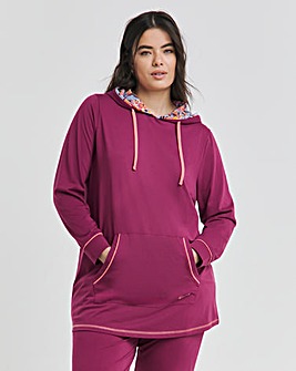 Joe Browns Jersey Longline Hoodie Plum