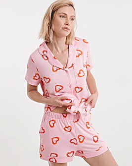 Chelsea Peers Jersey Love Heart Shrimp Short Pyjama Set