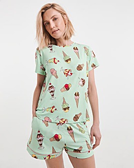 Chelsea Peers Jersey Novelty Ice Creams Short Pyjama Set