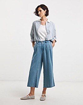 Lyocell Wide Leg Crop Jeans