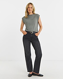 Black Authentic Straight Leg Jeans