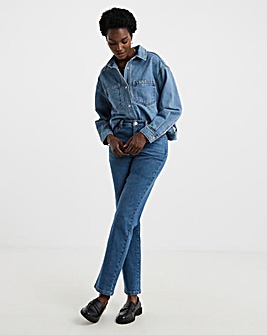 Mid Blue Magisculpt Straight Leg Jeans